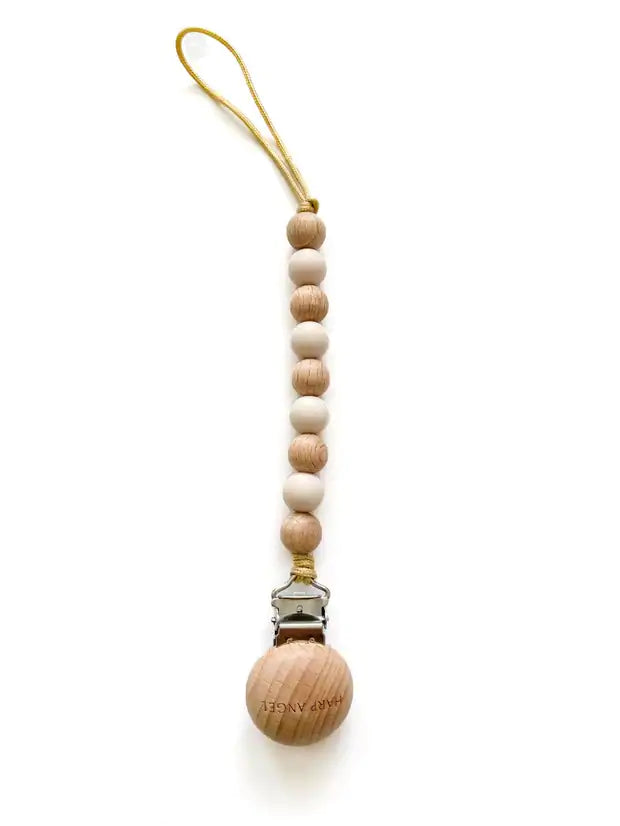 Pacifier Clip (Cream & Wood Mix)