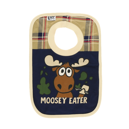 Moosey Eater Blue Boy Bib