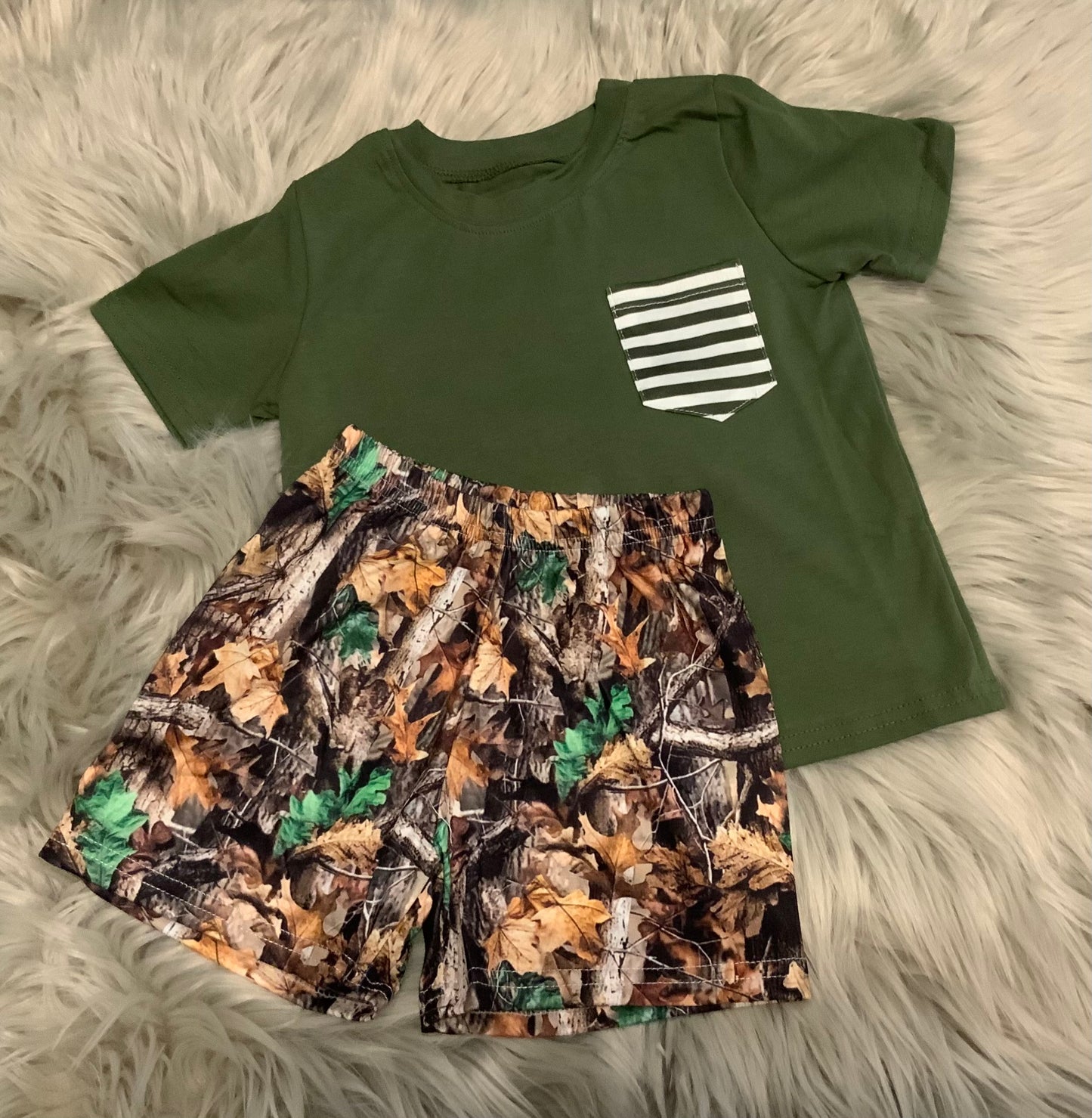 Leaf Camouflage Print Boy Set