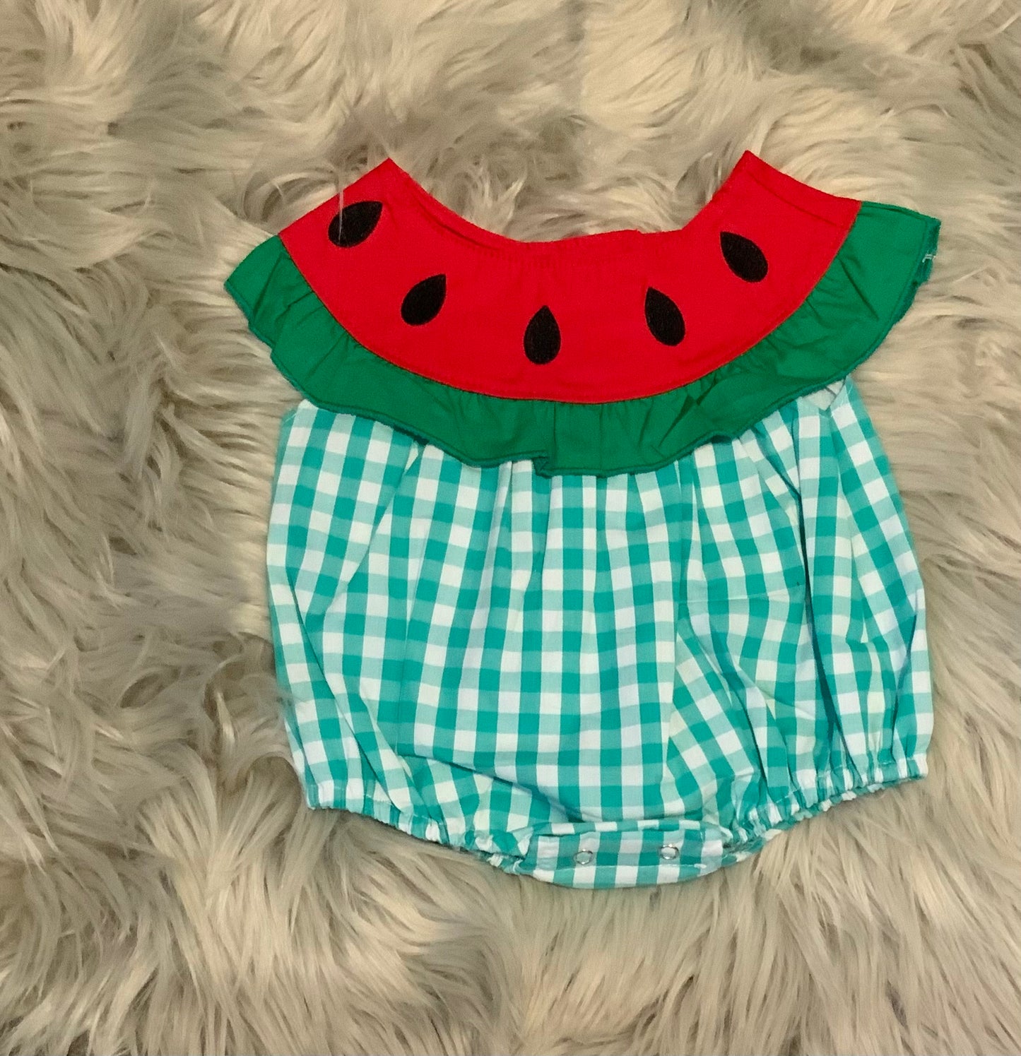 Watermelon Embroidered Girl Bubble