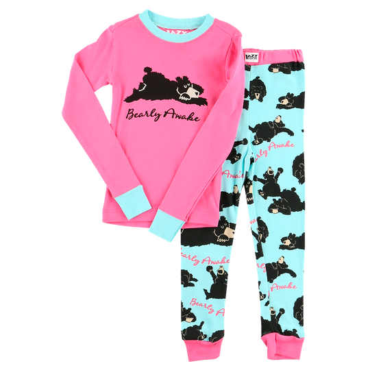 Bearly Awake Girl Kid PJ Set