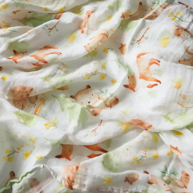 Bamboo Muslin Swaddle Blankets - Forest Friends