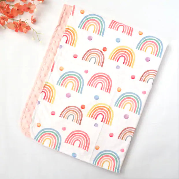 Premium Baby & Toddler Minky Blanket - Rainbow