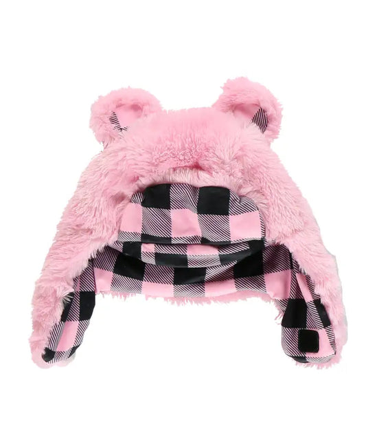 Pink Bear Kid Critter Cap