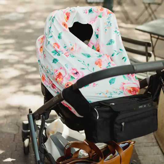 Pink Floral Infant Car Seat / Nursing Cover