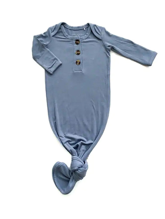 Knotted Baby Gown - Dusty Blue