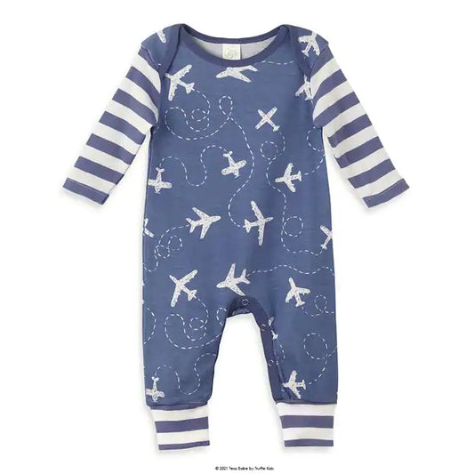 Baby Boy Blue Airplane Romper