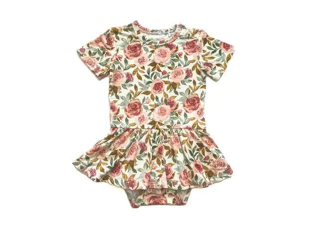 Twirl Skirt Bodysuit | Dusty Pink Floral